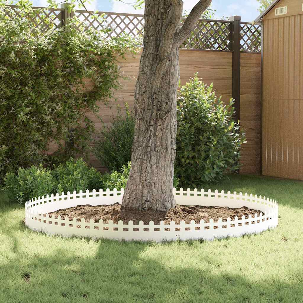 Bordure per prato 20 pcs Bianco 103 x 0,05 x 22 cm Acciaio 874790