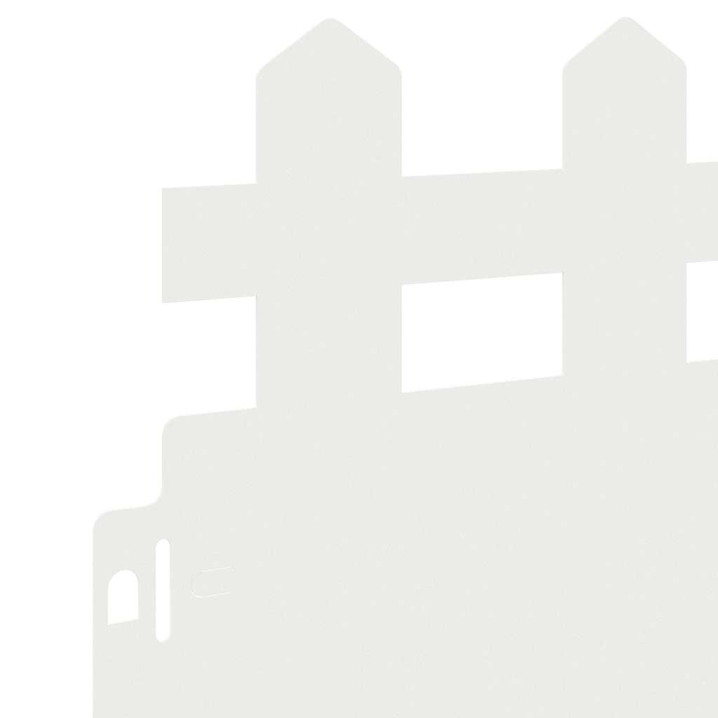 Bordure per prato 30 pcs Bianco 103 x 0,05 x 22 cm Acciaio 874791