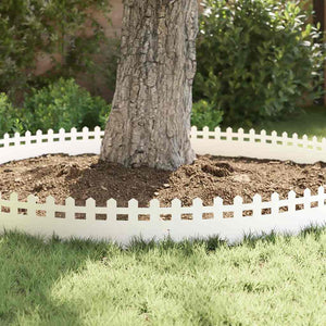 Bordure per prato 30 pcs Bianco 103 x 0,05 x 22 cm Acciaio 874791