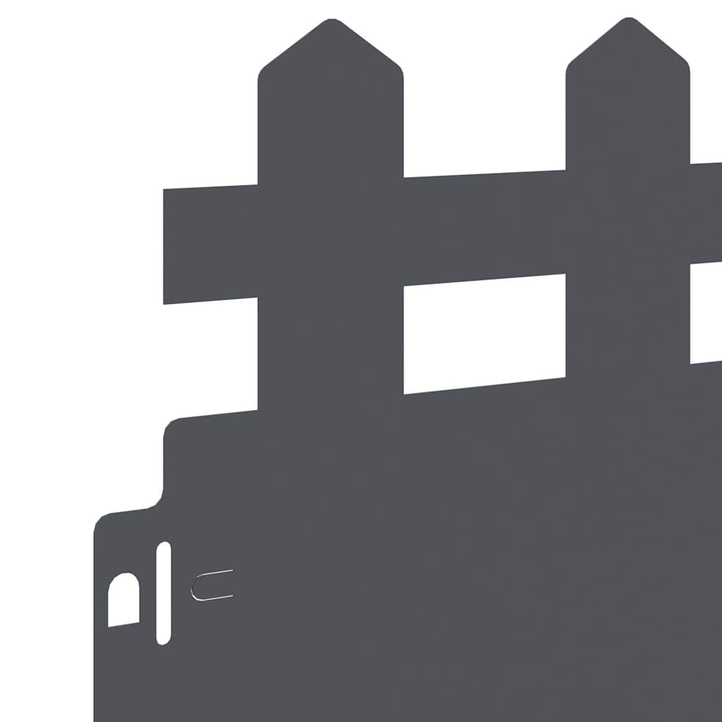 Bordure per prato 10 pcs Antracite 103 x 0,05 x 22 cm Acciaio 874792