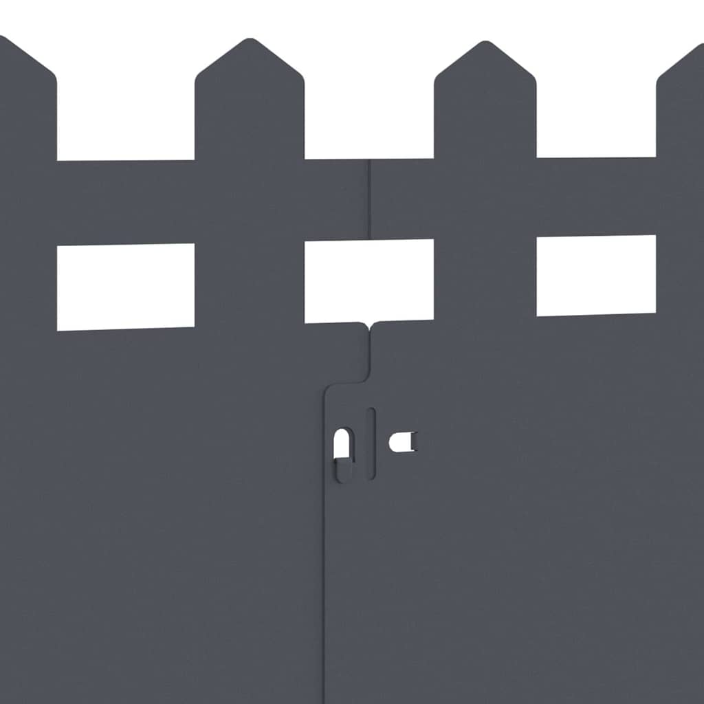 Bordure per prato 10 pcs Antracite 103 x 0,05 x 22 cm Acciaio 874792