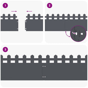 Bordure per prato 20 pcs Antracite 103 x 0,05 x 22 cm Acciaio 874793