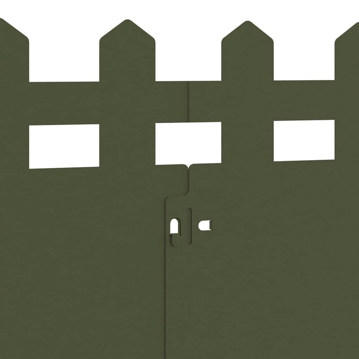 Bordure per prato 20 pcs Verde oliva 103 x 0,05 x 22 cm Acciaio 874796