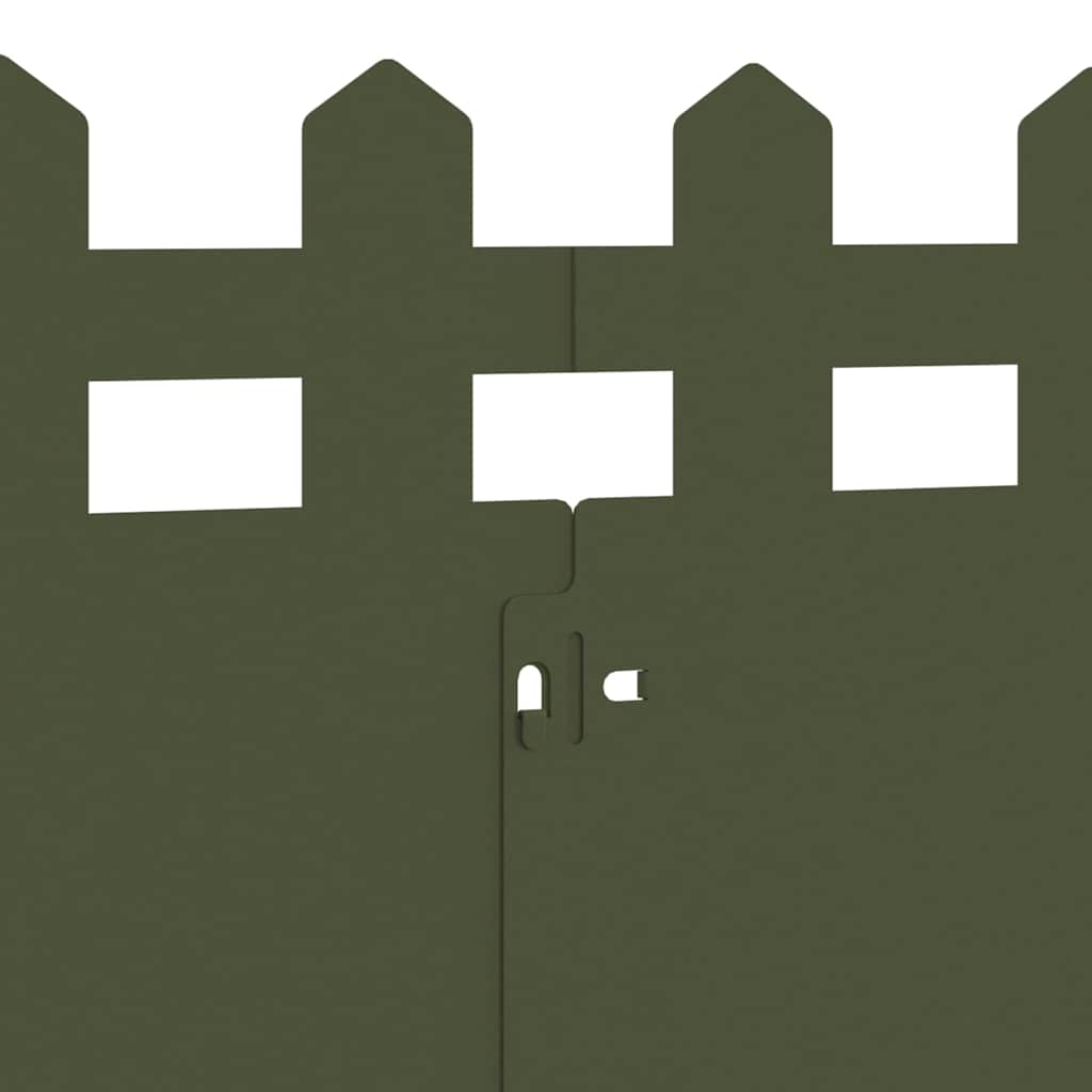 Bordure per prato 30 pcs Verde oliva 103 x 0,05 x 22 cm Acciaio 874797