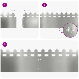 Bordure per prato 10 pcs Argento 103 x 0,05 x 22 cm 874801