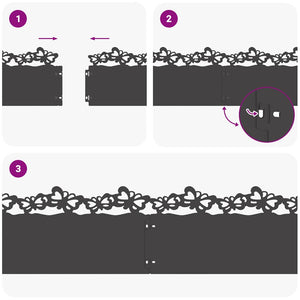 Bordure per prato 20 pcs Nero 103 x 0,05 x 22 cm Acciaio 874808