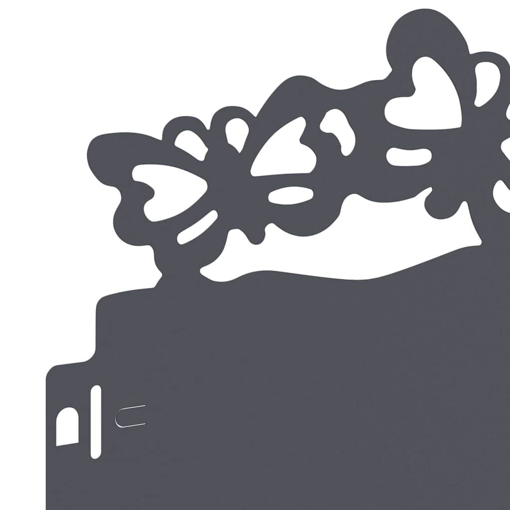 Bordure per prato 10 pcs Antracite 103 x 0,05 x 22 cm Acciaio 874813