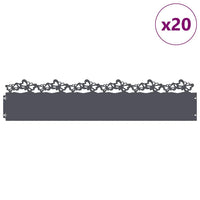 Bordure per prato 20 pcs Antracite 103 x 0,05 x 22 cm Acciaio 874814