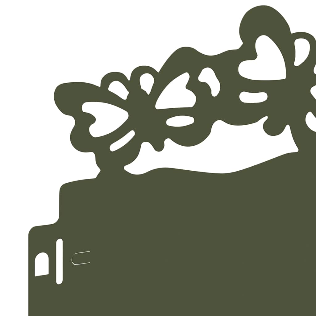 Bordure per prato 10 pcs Verde oliva 103 x 0,05 x 22 cm Acciaio 874816