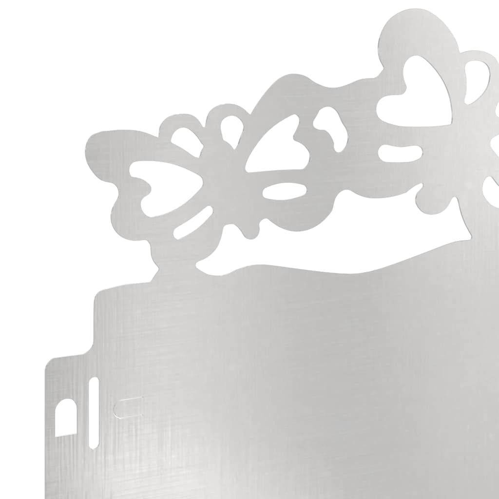 Bordure per prato 10 pcs Argento 103 x 0,05 x 22 cm 874819