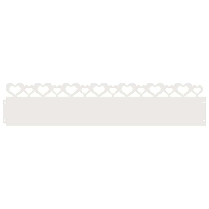 Bordure per prato 20 pcs Bianco 103 x 0,05 x 22 cm Acciaio 874832