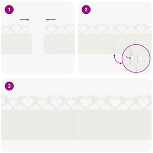 Bordure per prato 20 pcs Bianco 103 x 0,05 x 22 cm Acciaio 874832