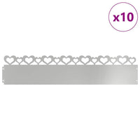 Bordure per prato 10 pcs Argento 103 x 0,05 x 22 cm 874843