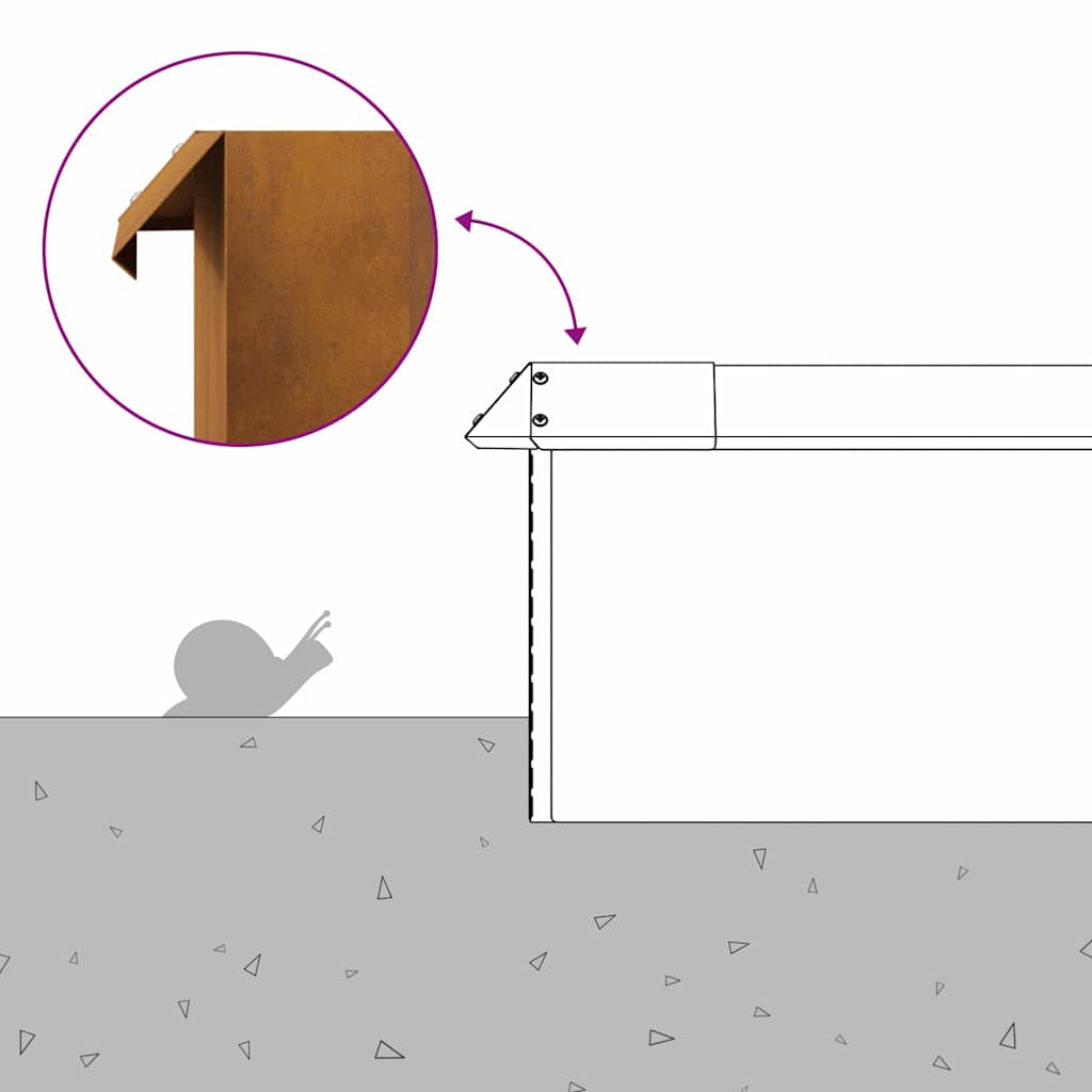 Recinto per lumache Ruggine 13,5 x 13,5 x 25 cm 874871