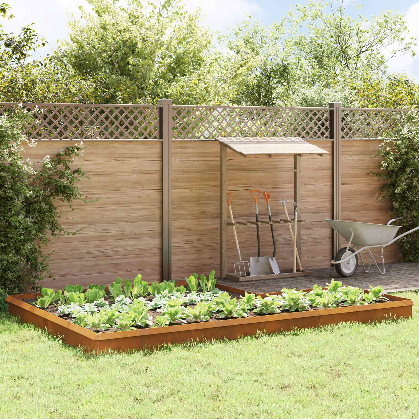 Recinzioni per lumache 16 pcs Ruggine 874890