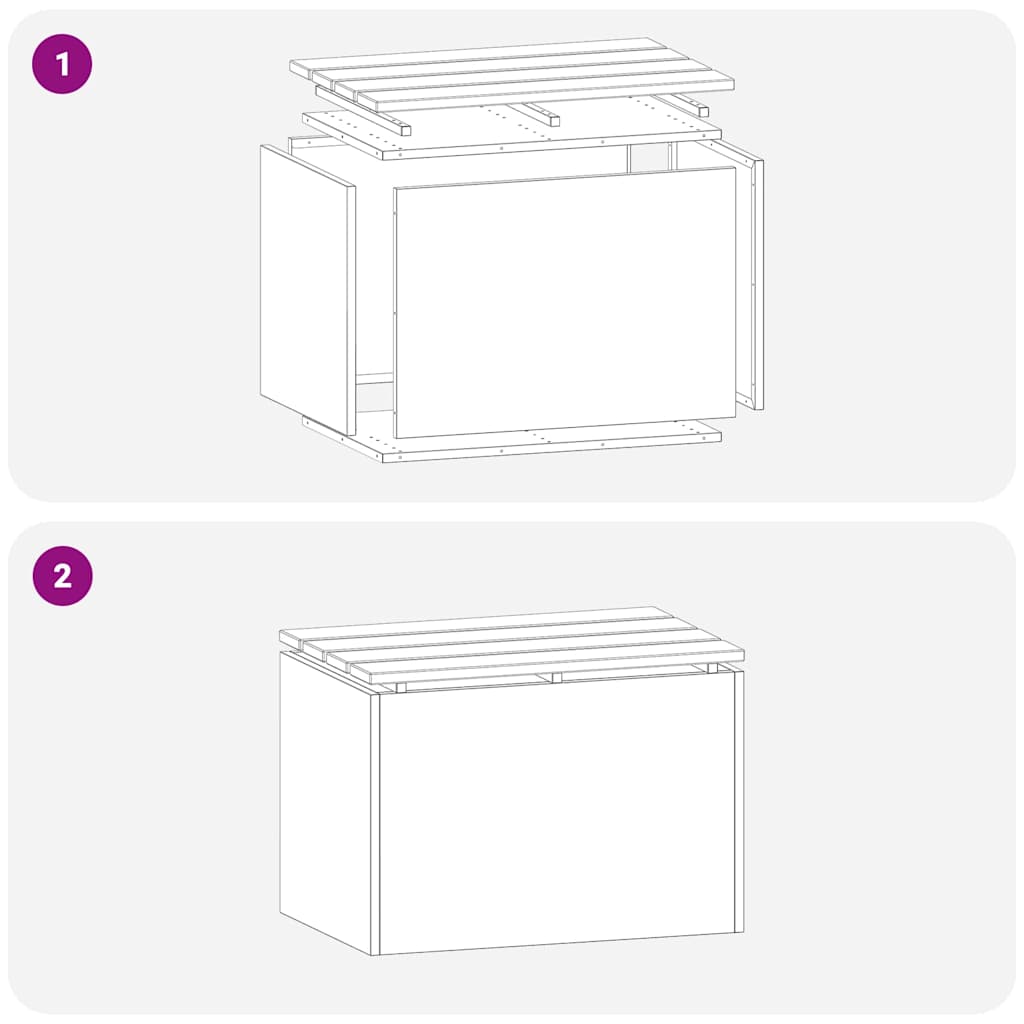 Panchina da giardino Antracite 60 x 40 x 43 cm Acciaio 874893