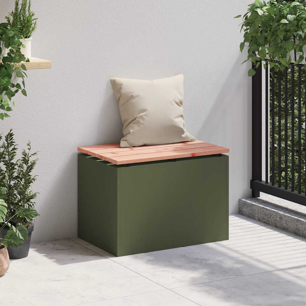 Panchina da giardino Oliver verde 60 x 40 x 43 cm Acciaio 874894