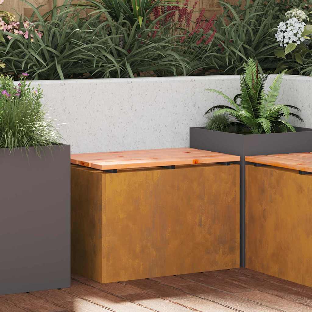 Panchina da giardino Ruggine 60 x 40 x 43 cm acciaio corten 874897