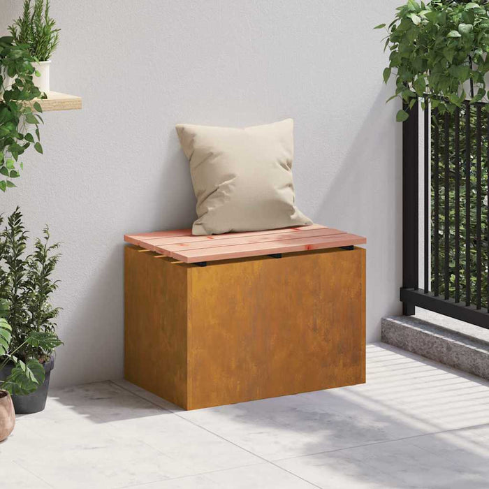 Panchina da giardino Ruggine 60 x 40 x 43 cm acciaio corten 874897