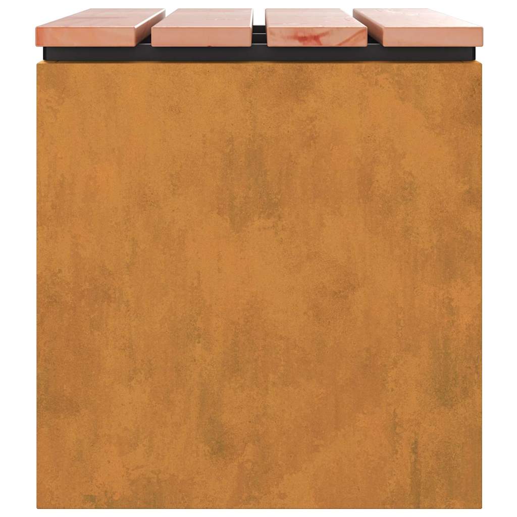 Panchina da giardino Ruggine 60 x 40 x 43 cm acciaio corten 874897