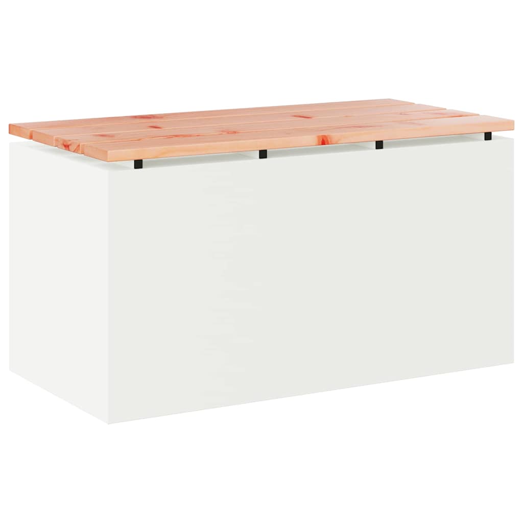 Panchina da giardino Bianco 80 x 40 x 43 cm Acciaio 874899