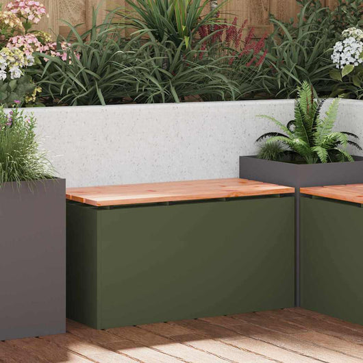 Panchina da giardino Oliver verde 80 x 40 x 43 cm Acciaio 874901