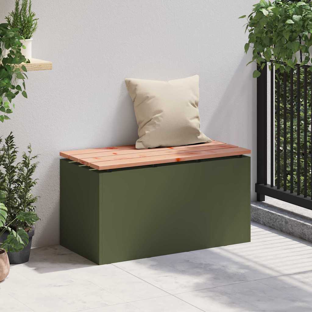 Panchina da giardino Oliver verde 80 x 40 x 43 cm Acciaio 874901