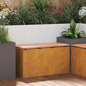 Panchina da giardino Ruggine 80 x 40 x 43 cm acciaio corten 874904