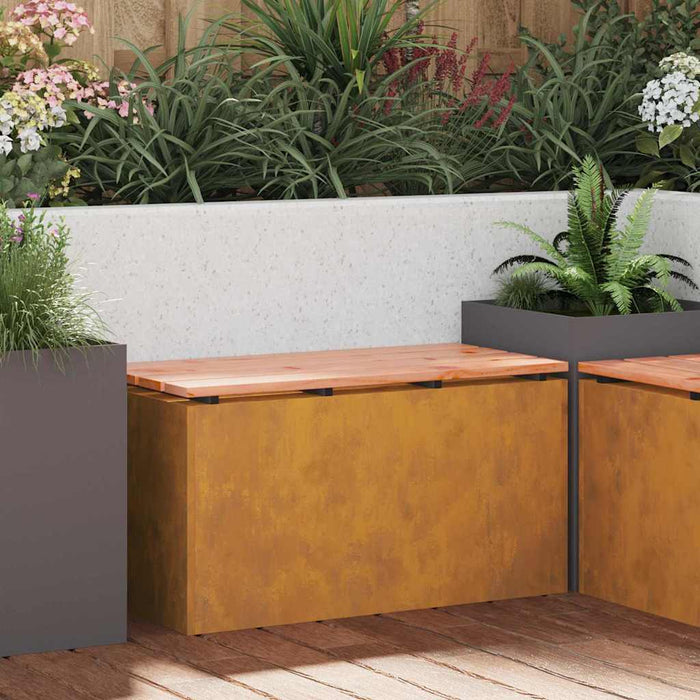 Panchina da giardino Ruggine 80 x 40 x 43 cm acciaio corten 874904