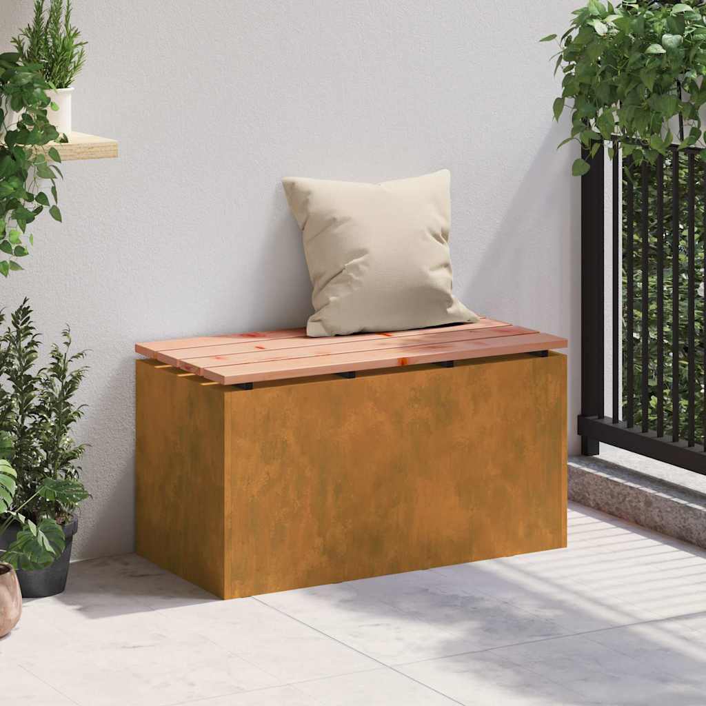 Panchina da giardino Ruggine 80 x 40 x 43 cm acciaio corten 874904