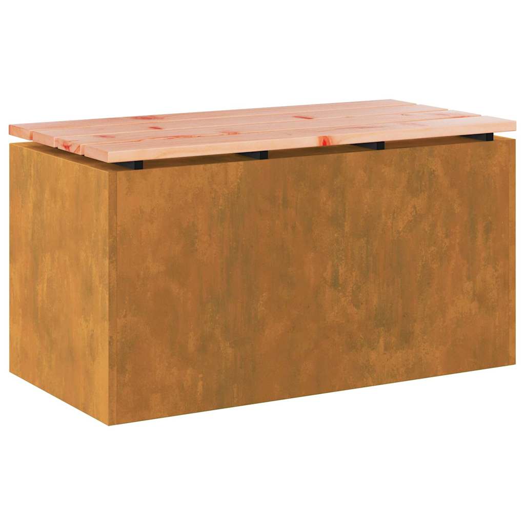 Panchina da giardino Ruggine 80 x 40 x 43 cm acciaio corten 874904