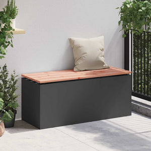 Panchina da giardino Nero 100 x 40 x 43 cm Acciaio 874905