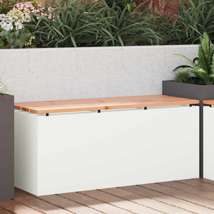 Panchina da giardino Bianco 100 x 40 x 43 cm Acciaio 874906