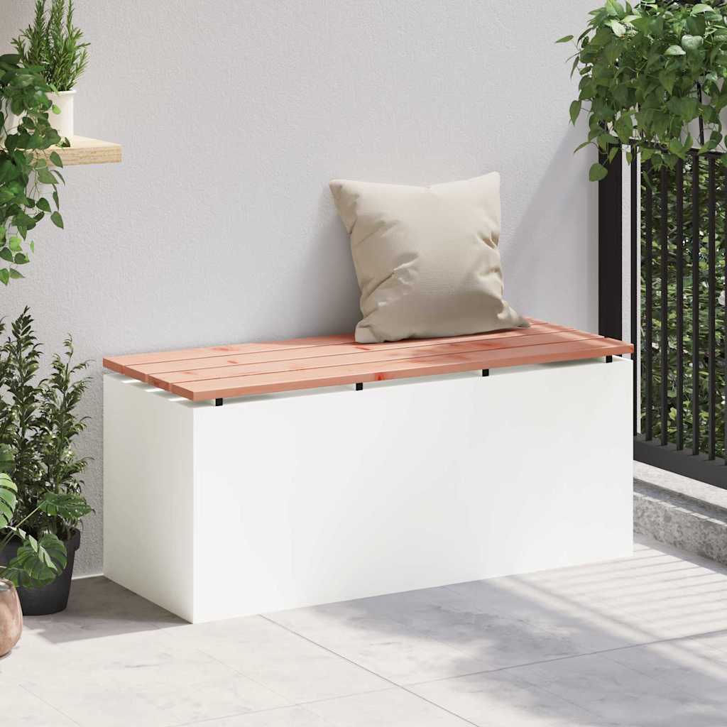 Panchina da giardino Bianco 100 x 40 x 43 cm Acciaio 874906