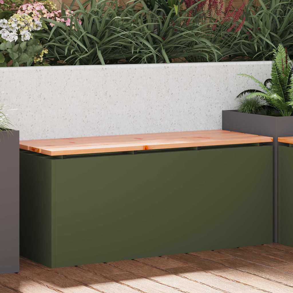 Panchina da giardino Oliver verde 100 x 40 x 43 cm Acciaio 874908