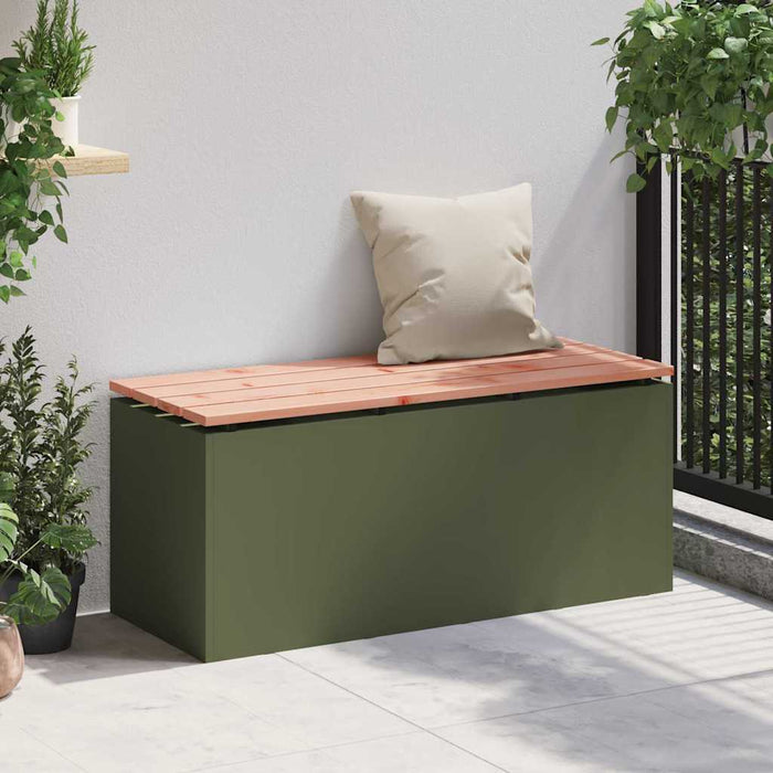 Panchina da giardino Oliver verde 100 x 40 x 43 cm Acciaio 874908