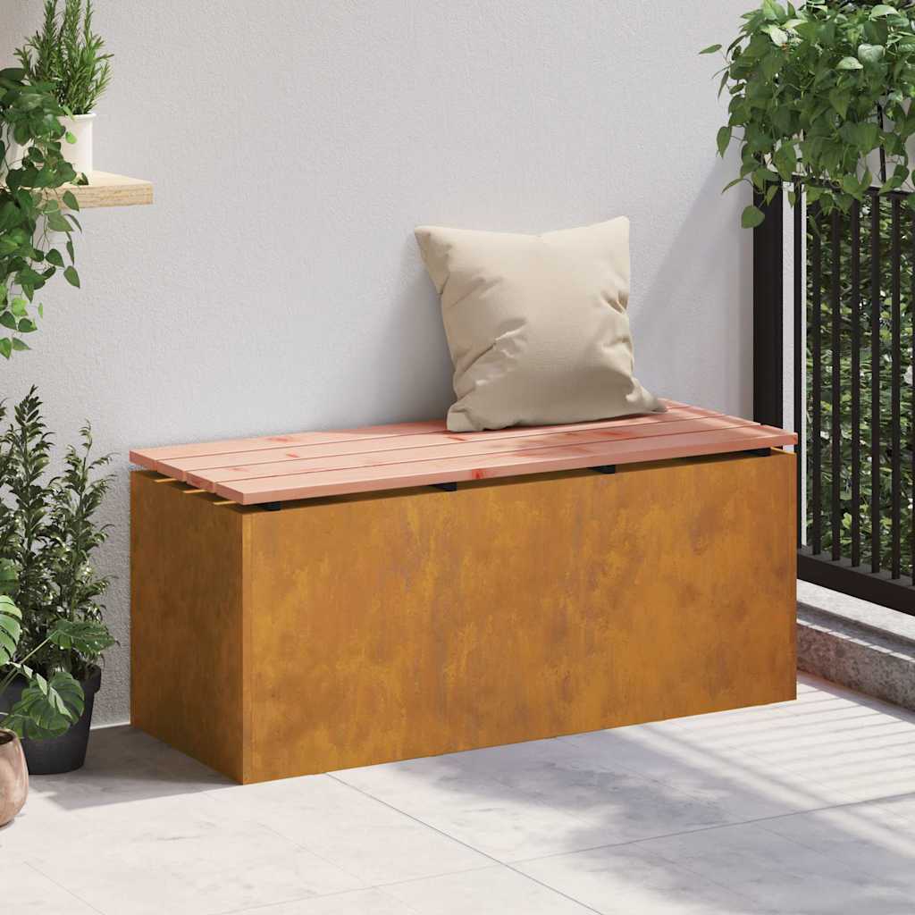 Panchina da giardino Ruggine 100 x 40 x 43 cm acciaio corten 874911