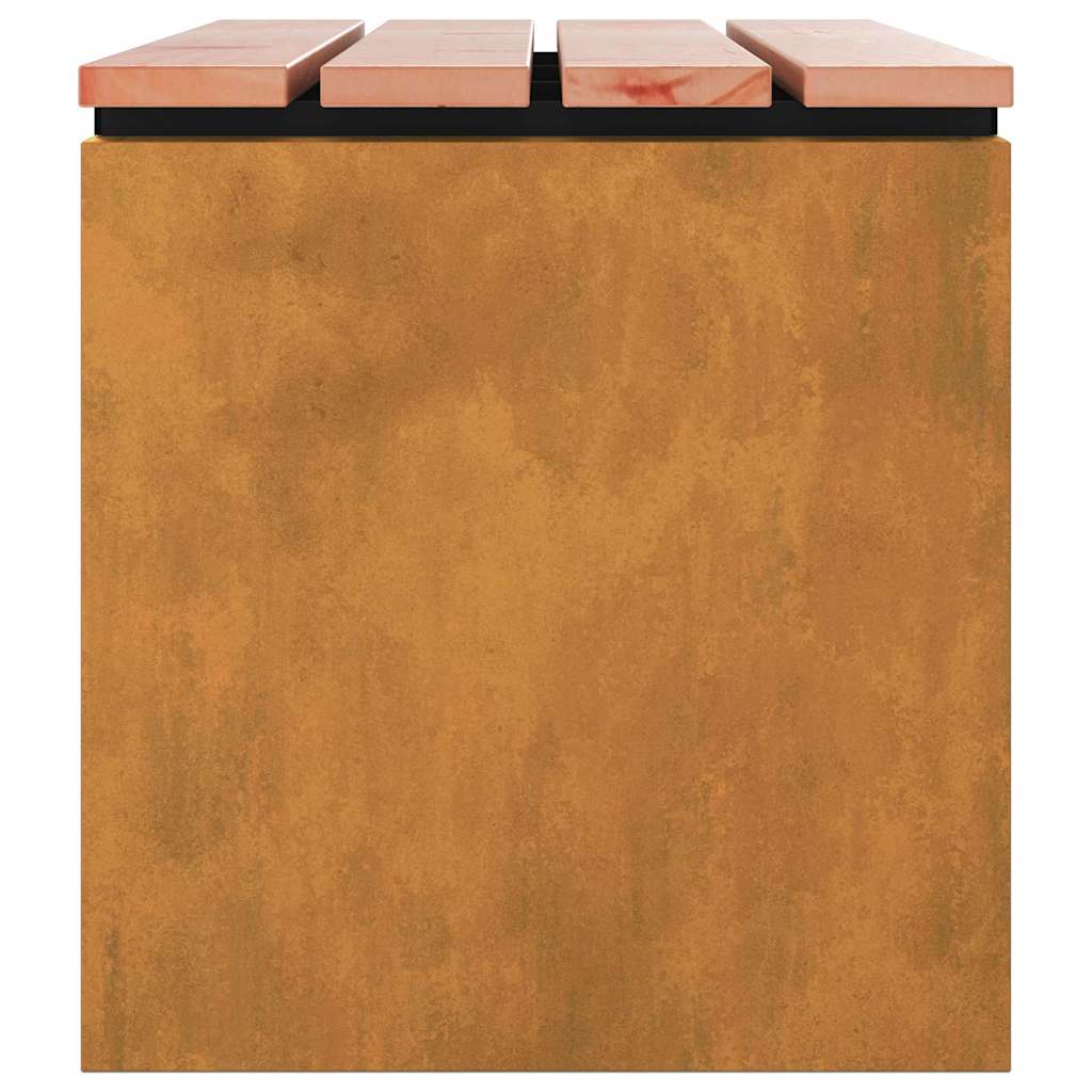Panchina da giardino Ruggine 100 x 40 x 43 cm acciaio corten 874911