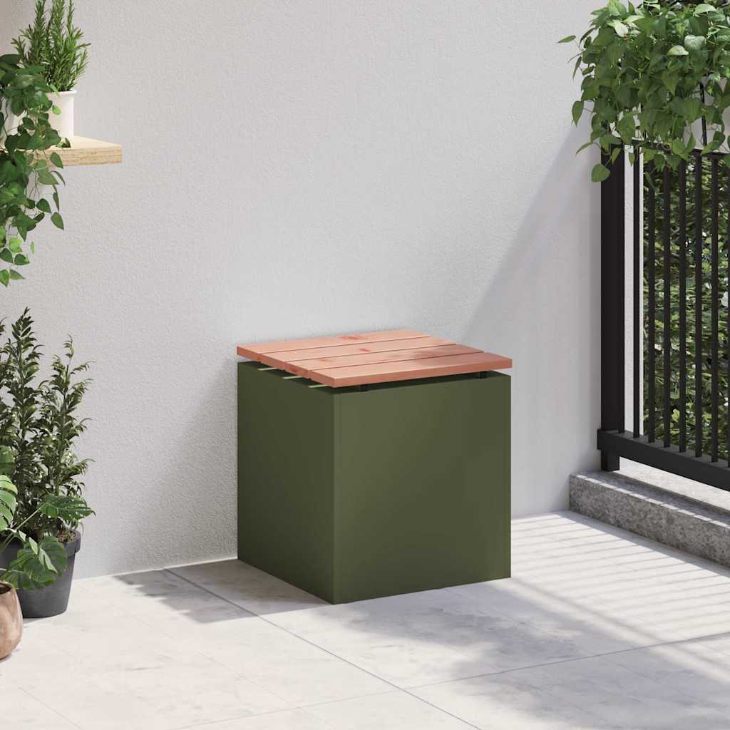 Panchina da giardino Oliver verde 40 x 40 x 43 cm Acciaio 874915
