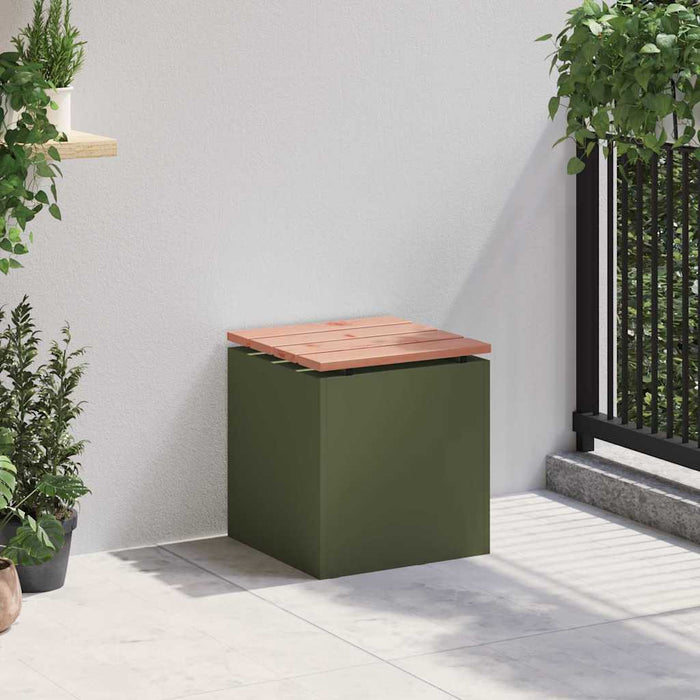 Panchina da giardino Oliver verde 40 x 40 x 43 cm Acciaio 874915