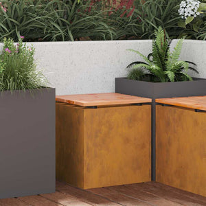 Panchina da giardino Ruggine 40 x 40 x 43 cm acciaio corten 874918