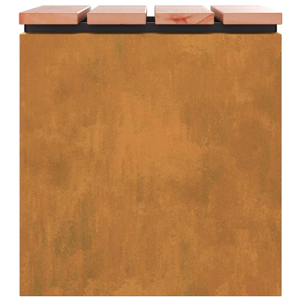 Panchina da giardino Ruggine 40 x 40 x 43 cm acciaio corten 874918