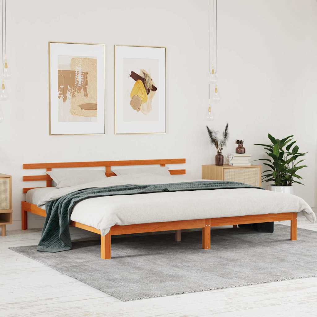 vidaXL Struttura del letto Cera marrone 200 x 200 cm