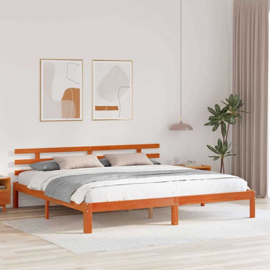 vidaXL Struttura del letto Cera marrone 200 x 200 cm