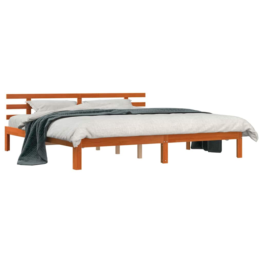 vidaXL Struttura del letto Cera marrone 200 x 200 cm