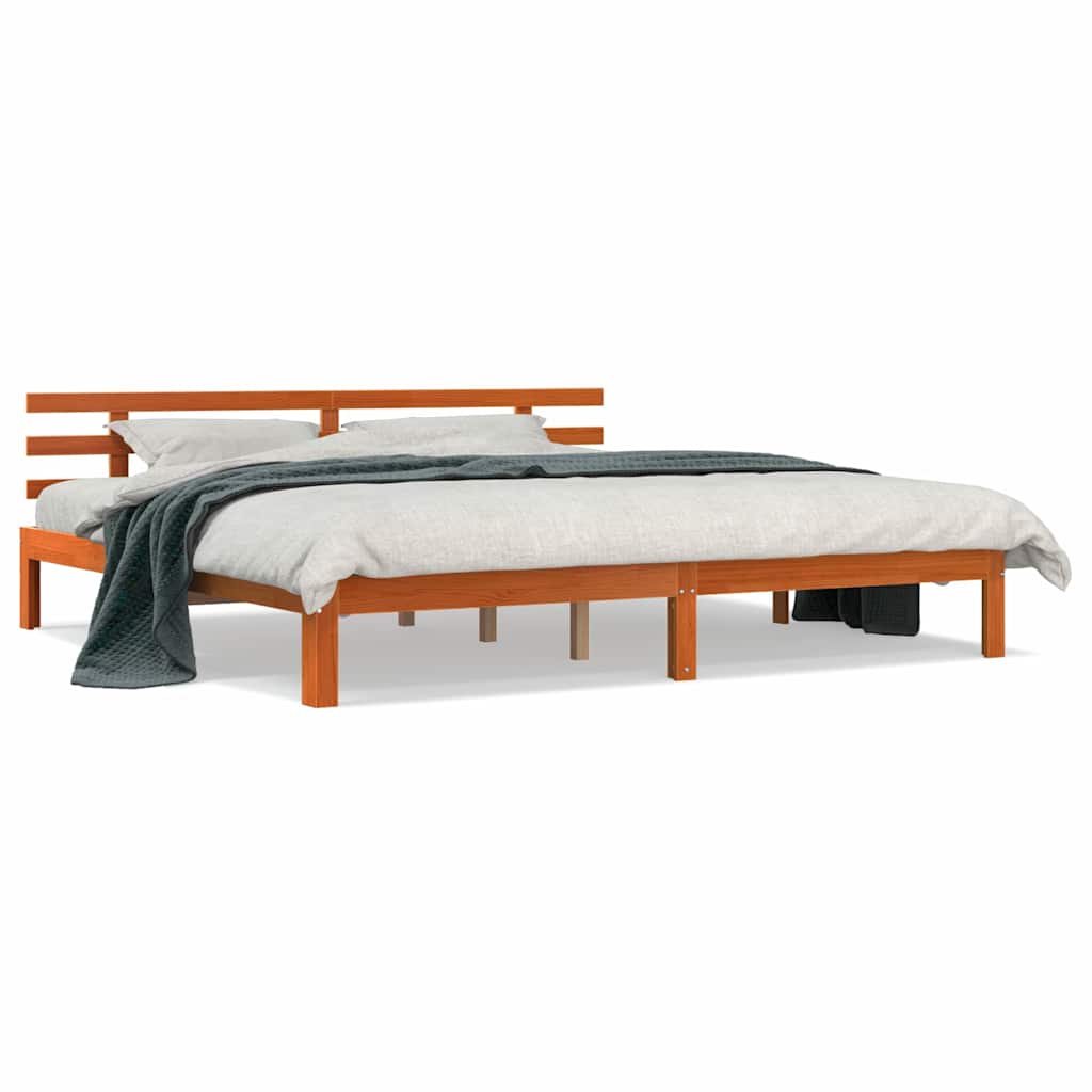 vidaXL Struttura del letto Cera marrone 200 x 200 cm