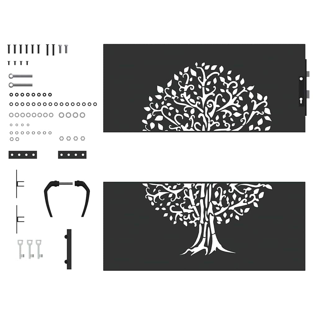 vidaXL Cancello da giardino, Cancello da Giardino 85x75 cm Design Albero in Acciaio Corten