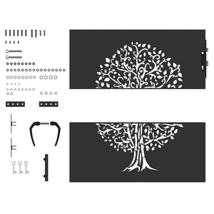 vidaXL Cancello da giardino, Cancello da Giardino 85x75 cm Design Albero in Acciaio Corten