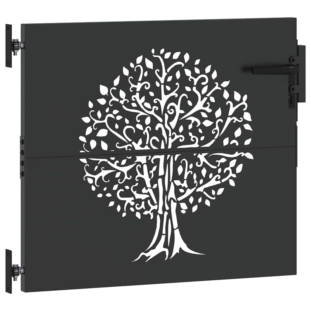 vidaXL Cancello da giardino, Cancello da Giardino 85x75 cm Design Albero in Acciaio Corten