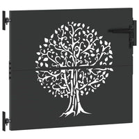 vidaXL Cancello da giardino, Cancello da Giardino 85x75 cm Design Albero in Acciaio Corten